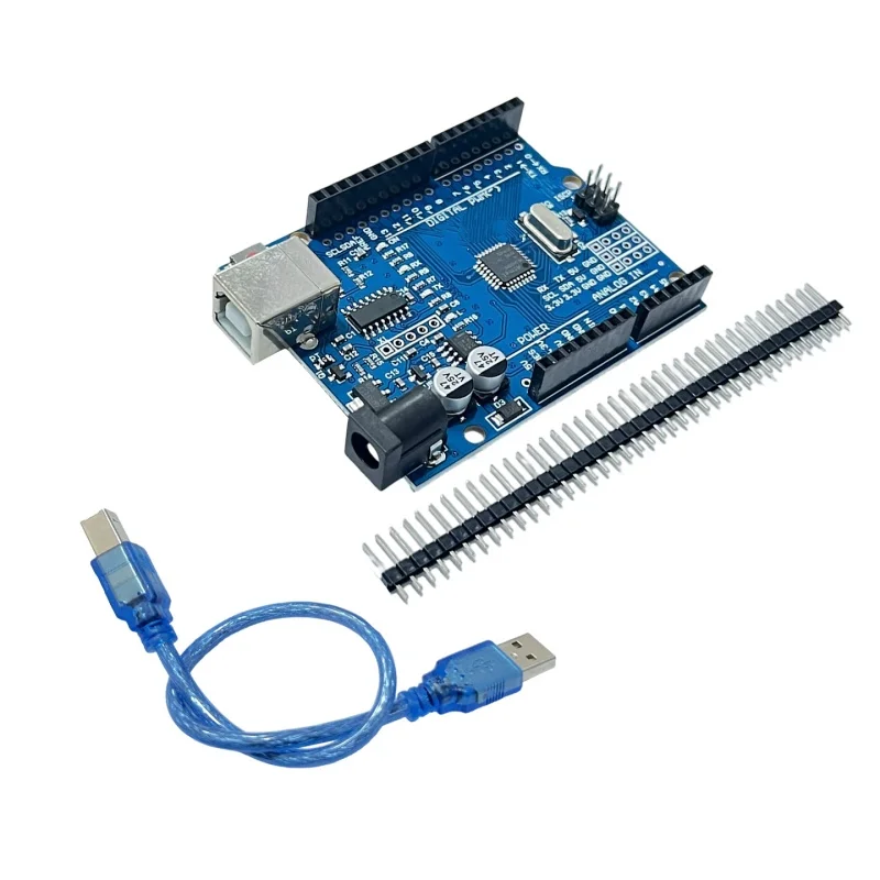 1-10PCS  UNO R3 Official (CH340G) MEGA328P Chip for Arduino UNO R3 + USB/TYPE-C CABLE ATMEGA328P-AU Development Board 16Mhz XCW image 4