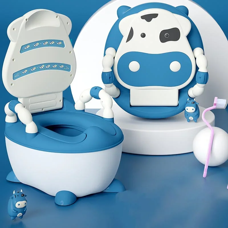 Baby Hygiene Toilet Baby Potty Urinal Cartoon Cows Design Portable Toilet Seat with Cover Toddler Kids Potty Training Seat WC