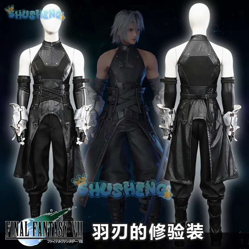 FF7 Sephiroth Cosplay Final Fantasy VII Costume Black Coat and Accessories Halloween Party Handsome Uniform youth Sephiroth Set