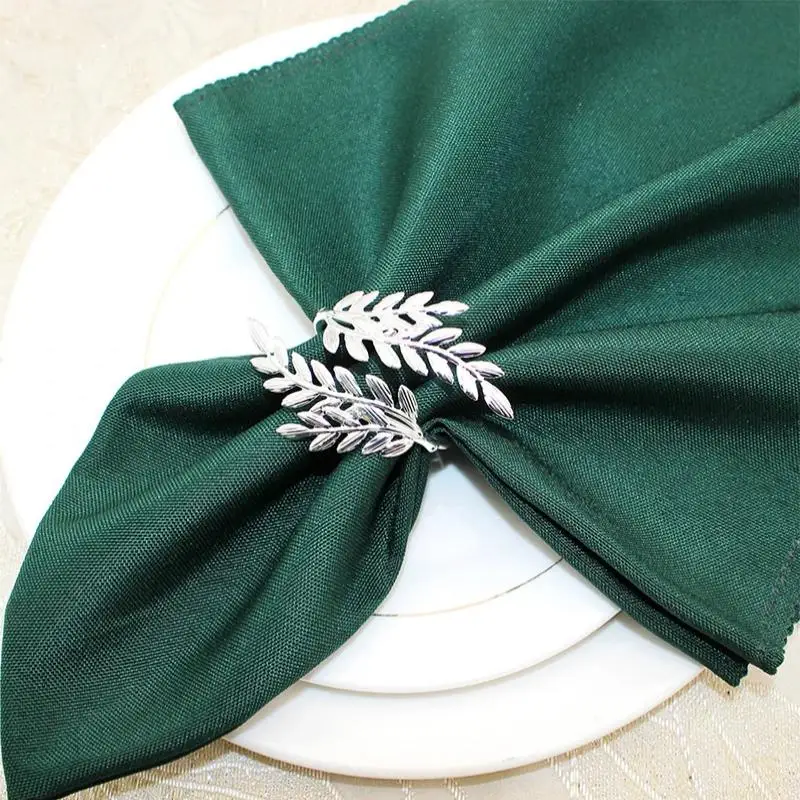 New Gold Wheat Napkin Rings Metal Leaf Napkin Holder For Harvest Festival Fall Christmas Thanksgiving Dinner Table Decoration