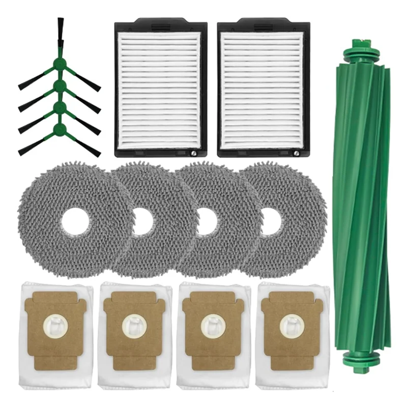 A02V-15PCS para irobot roomba plus 505 combo/ 405 combo peças de aspirador de pó principal escova lateral filtros mop almofada saco de pó