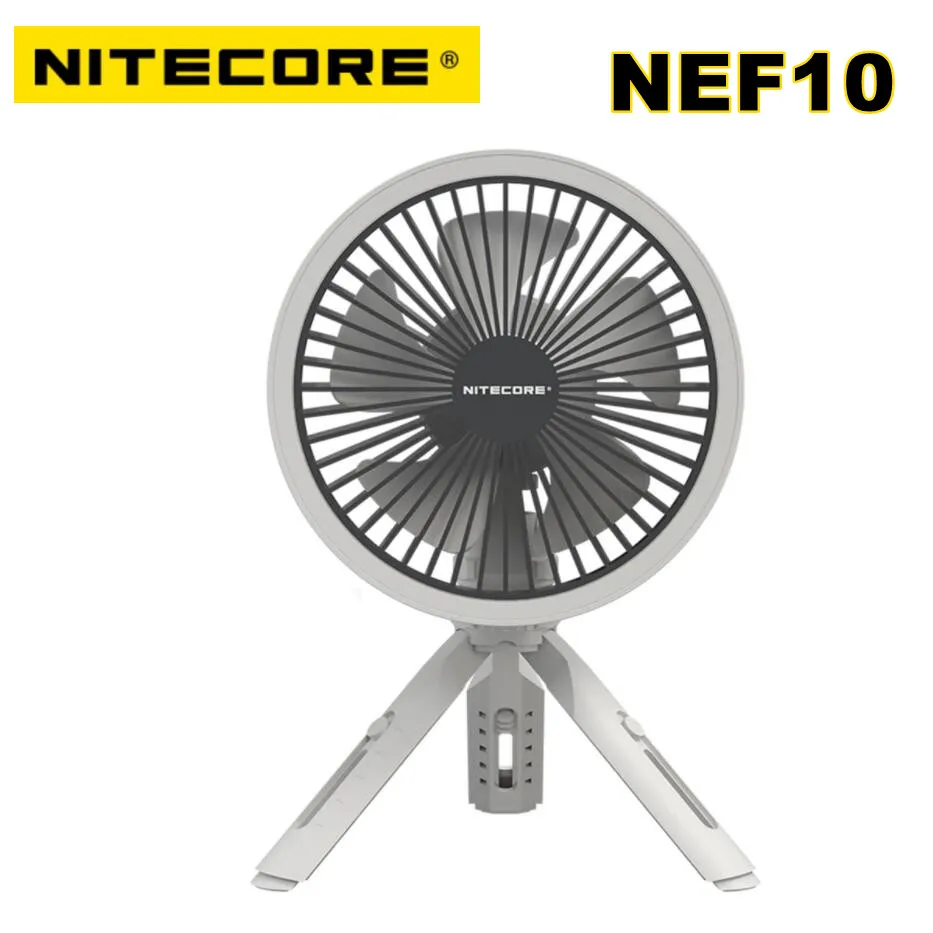 NITECORE NEF10 Multifunctional 3-in-1 Camping Electric Fan Lamp USB-C Rechargeable Ceiling Fans LED Ring Light Adjustable Tripod