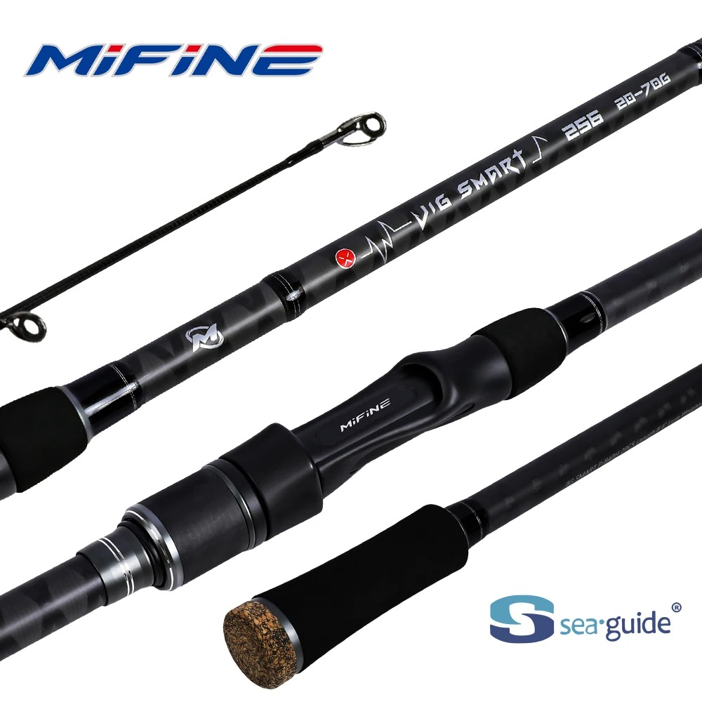 MIFINE JIG SMART SPIN Angelrute Power L/MH/H Ködergewicht 4-18g/10-38g/20-70g 2,44M/2,56M Zander Spinnrute für Salzwasser und Süßwasser