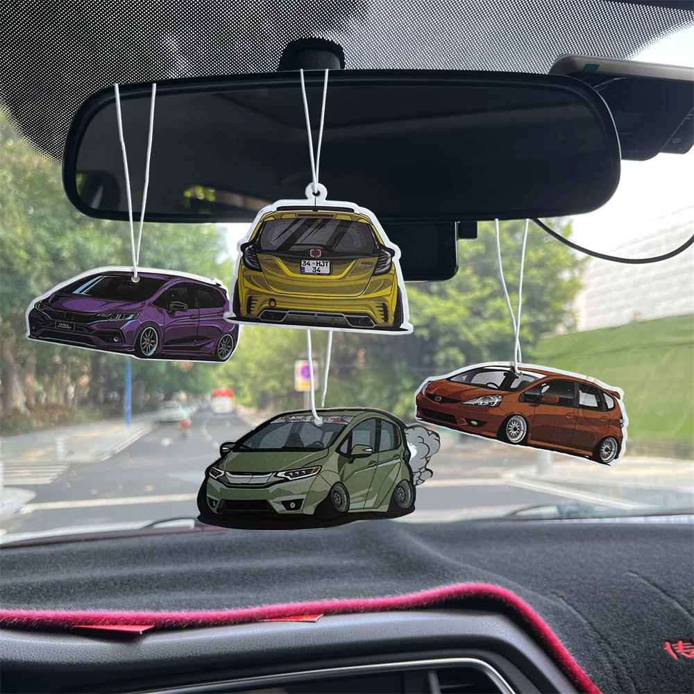 Car Rearview Mirror Pendant Scented Cool Ornaments Card For Honda Fit GK3 GK5 Classic Auto Interior Decorations JDM Accessories