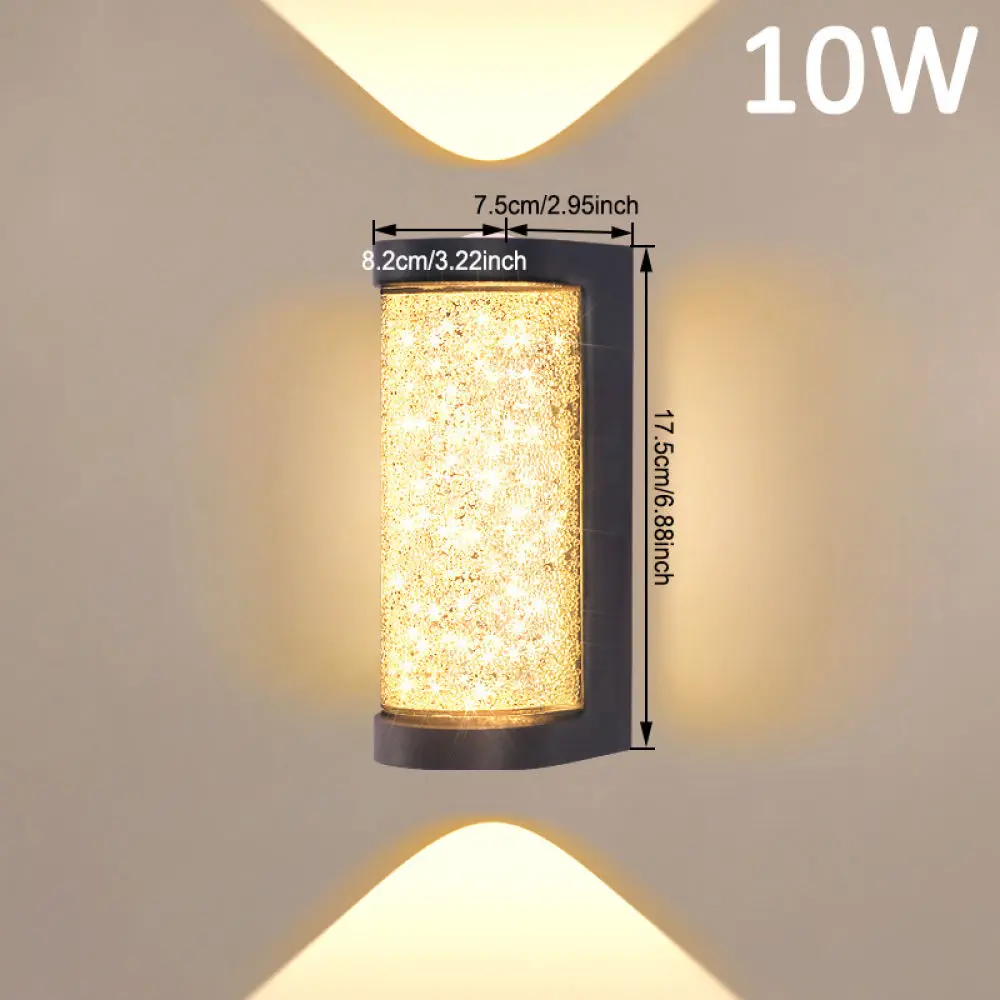 Modern Minimalist Crystal LED Wall Light Sconce Up Down Lighting Fixture For Interior Exterior Bedroom Home Decor
