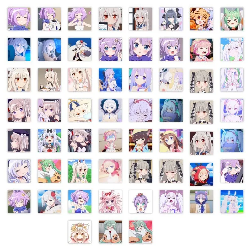 Pegatinas decorativas de animación Azur Lane, 58 piezas, Maleta, taza de agua, papelería, teléfono móvil, ordenador portátil, refrigerador