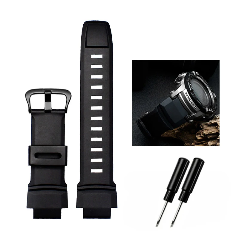 

Rubber Sports Watch Strap For Casio PROTREK PRW-3500/2500/5100 PRG-260/550 Replacement Black Bracelet 18mm Silicone WatchBands