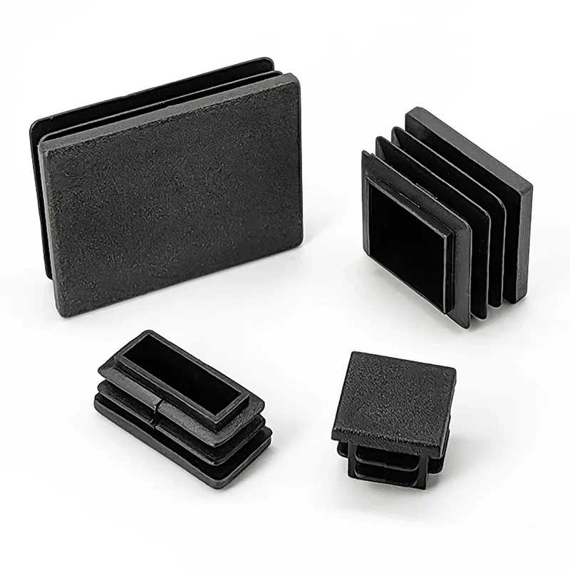 1-8Pcs Square Plastic Black Cap Plug Punched End Cap Furniture Leg Tube Insertion Plug 60X80mm-200X200mm Furniture Accessories