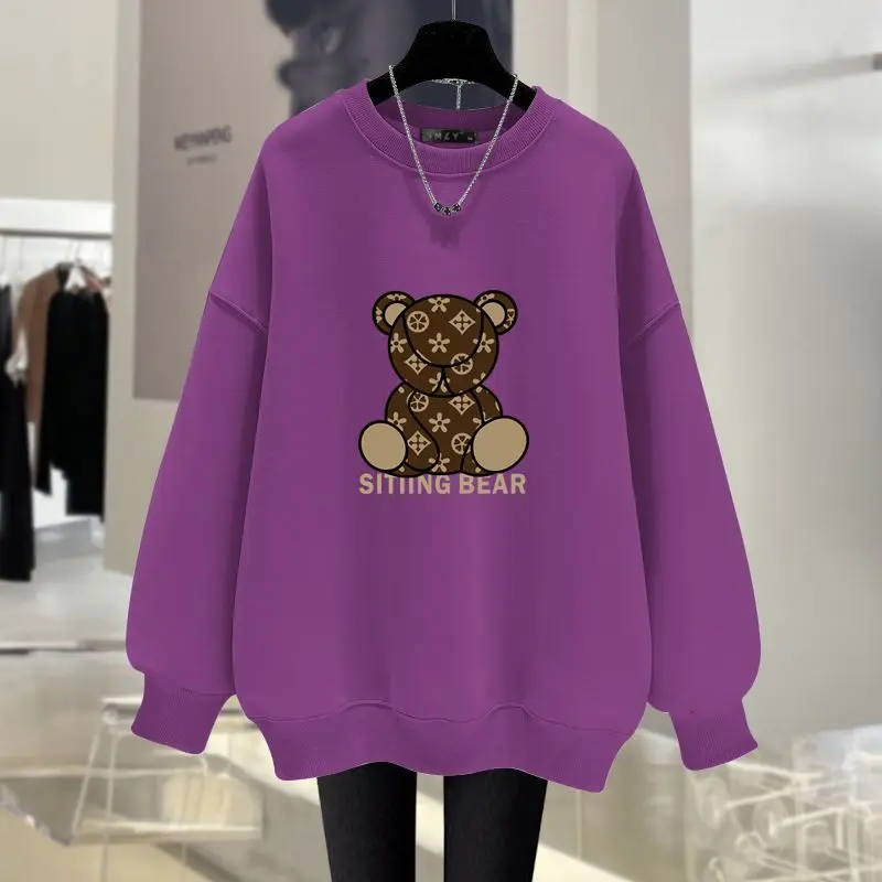 Women Clothing Fashion Cartoon Printed Hoodies Autumn Winter New Vintage Casual Loose Sweatshirts Long Sleeve Top Pullovers