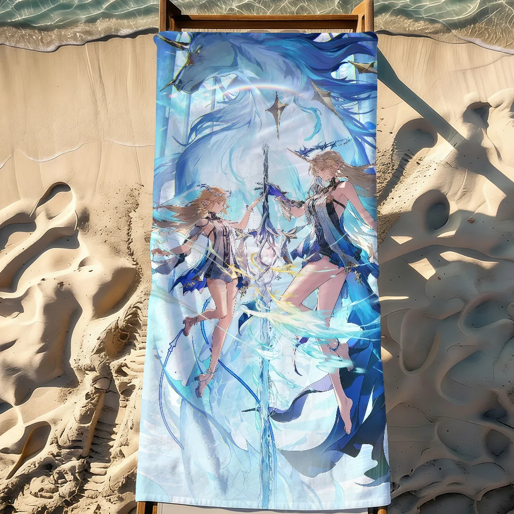 Fleurdelys Cartethyia Wuthering Waves Towel Sports Quick Dry Travel Camping Gear Sandproof Soft Light Large Beach Towel