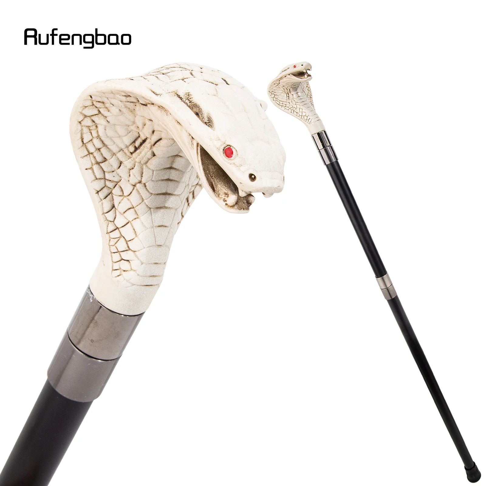 White Snake Head Cobra Red Eye Decorative Stick Decorative Cane for Halloween for Cosplay and Parties Cane 91cm