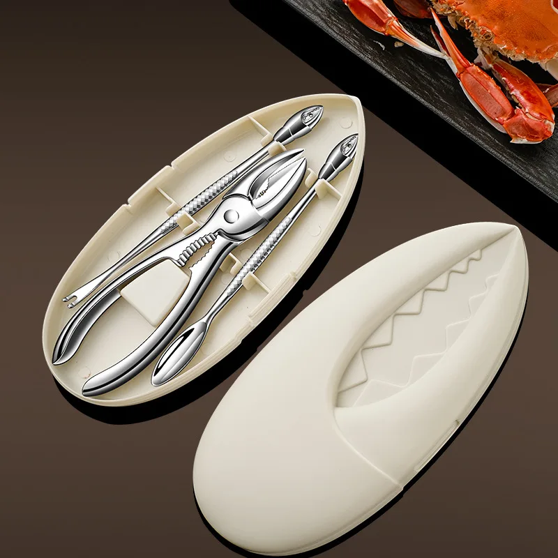 1 Set Crab Tools Zinc Alloy Material Scissors Household Pliers Peel Crab Tools Scissors Clip Three-piece Kitchen Supplies