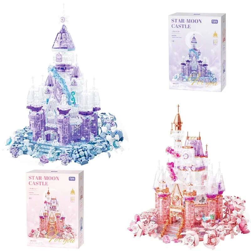 Anima Karikatür Yıldız ve Ay Kalesi Küçük Yapı Taşları Süsler Montajlı DIY Oyuncaklar Doğum Günü ve Yılbaşı Hediyeleri Çevre Birimleri