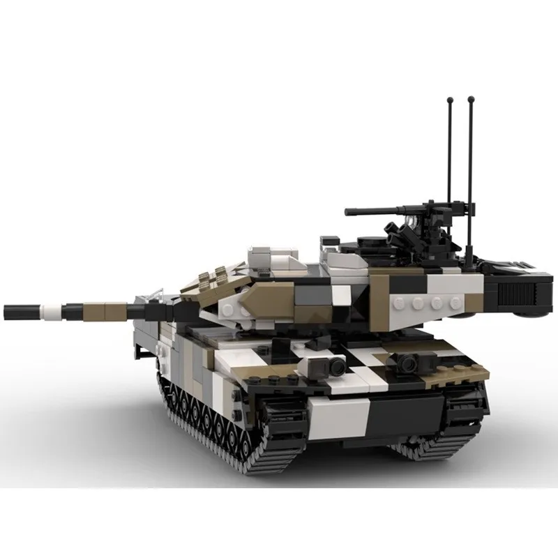 Bloques de construcción MOC de leopardo alto, 2 tanques, modelo de tanque militar, regalo creativo, rompecabezas, juego de bloques de construcción