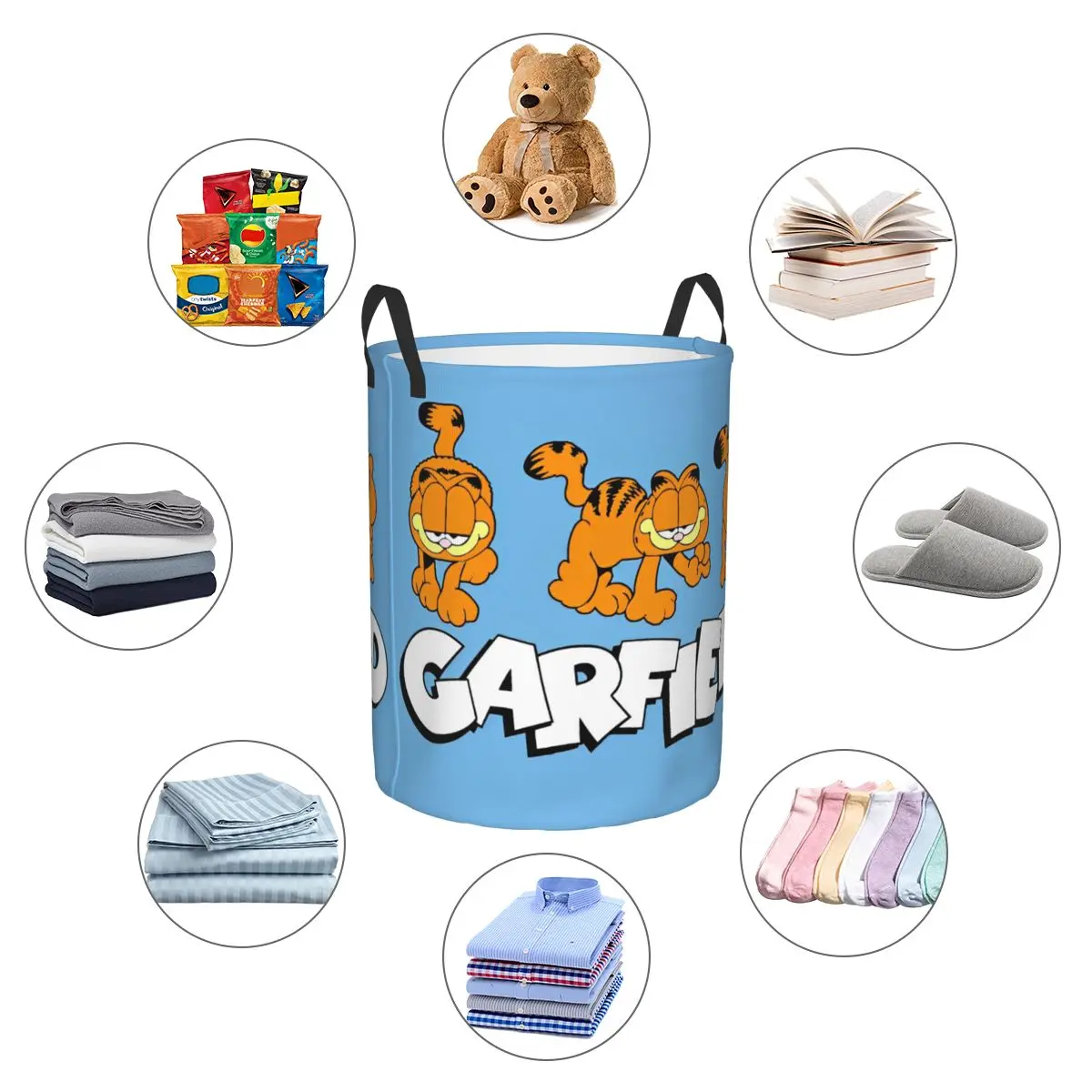 G-Garfield The Cat Baby Toy Baskets Bins Cute Organizer Storage Box For Nursery Room