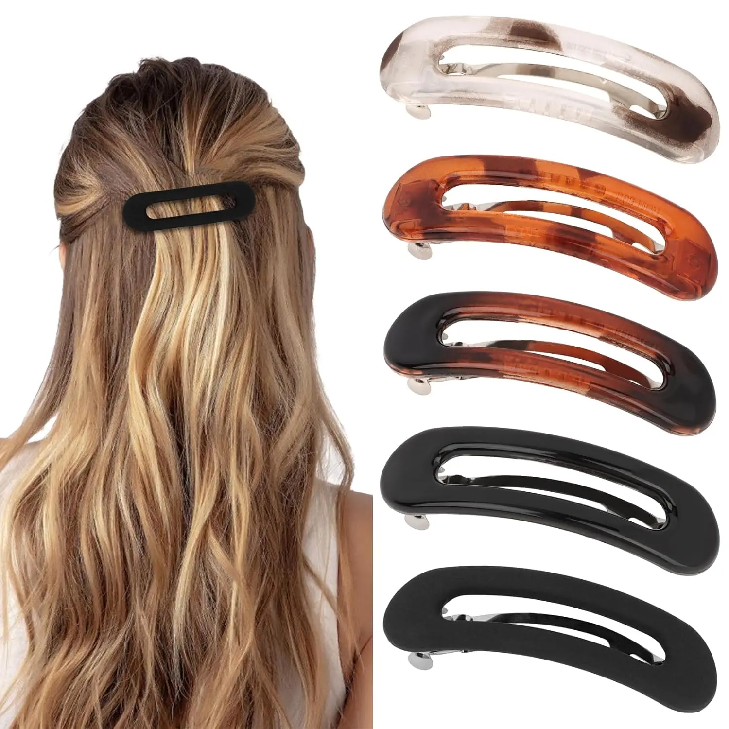 

5-Pack Hair Clips for Women, Stylish Barrettes for Thick, Thin, Long, Short Hair – Elegant Hair Accessories