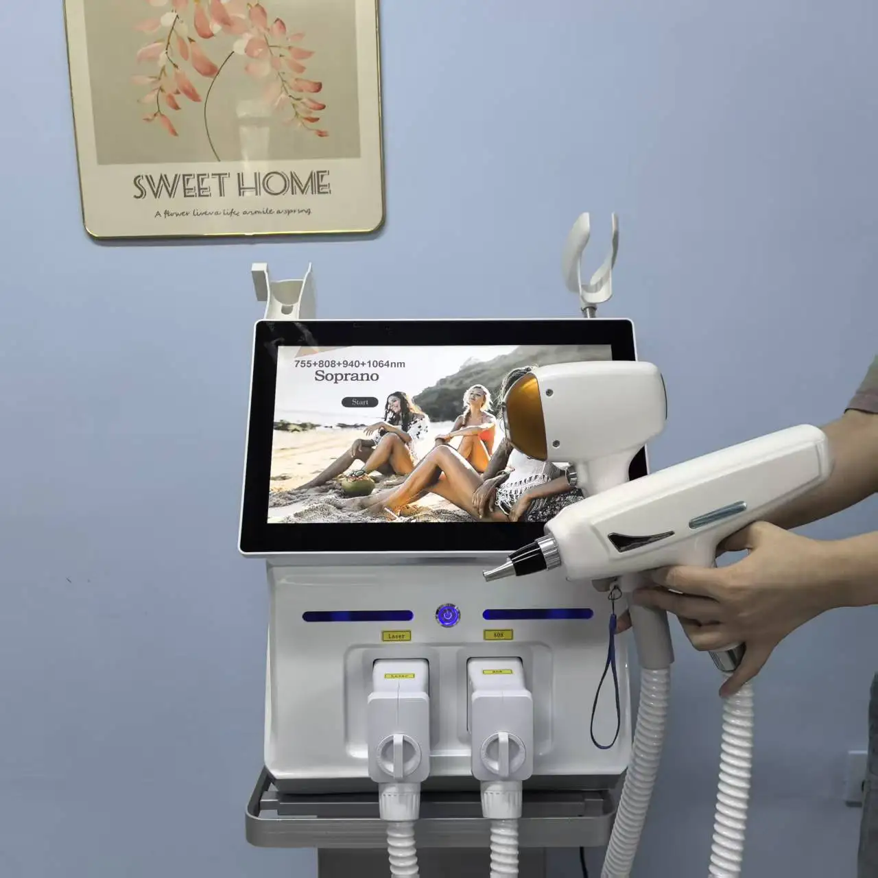 Pico Qswitch ND YAG Tattoo Removal Machine NEW Professional FAC 2IN1 4Waves 808NM Diode Laser 5000w Hair Removal Machine