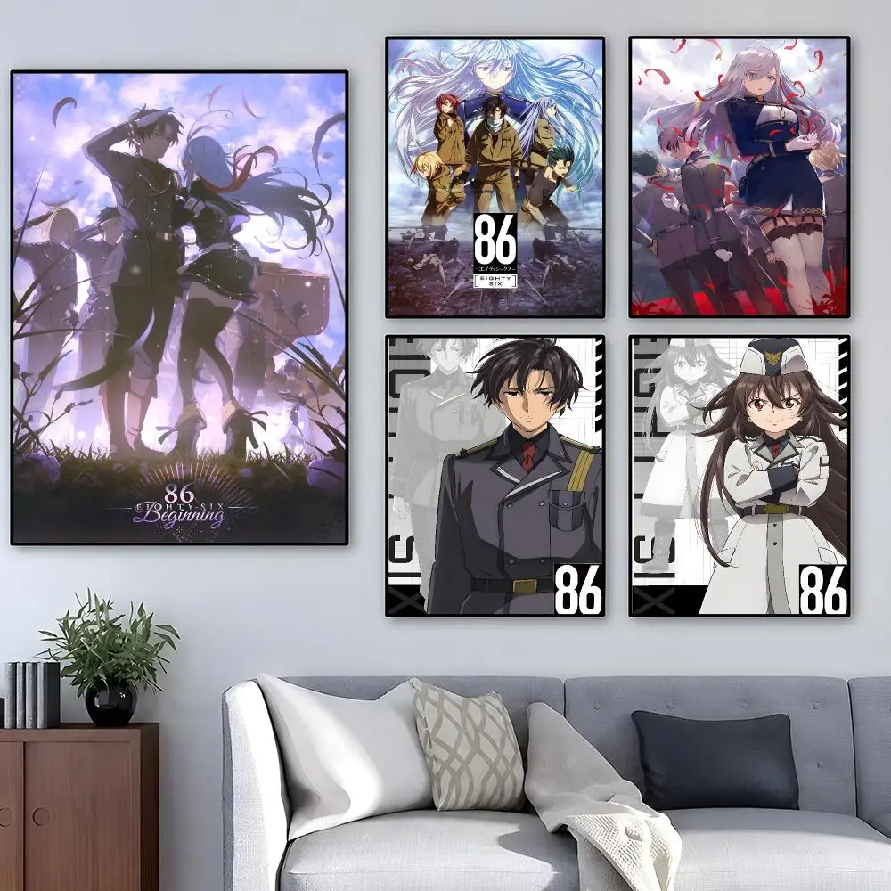 Anime 86 Eighty-Six Mecha Sci Fii Poster Removable PP Decorative Poster Water-Resistant Print Apartment Dorm Office Cafe Gift