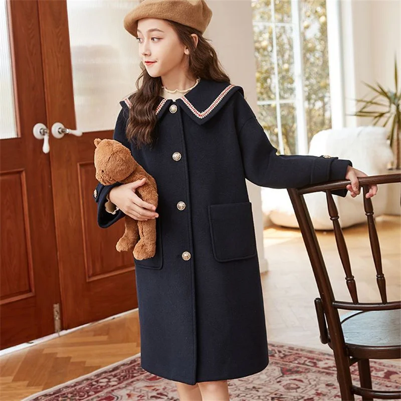 Girls Kids Coat Jacket Cotton Woolen 2022 Warm Plus Thicken Velvet Winter Overcoat  Children\'s Clothing