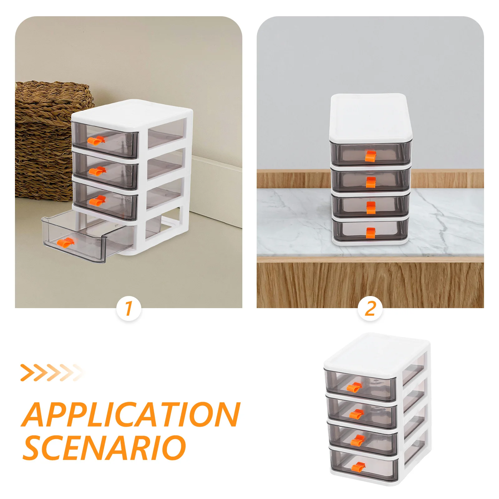 투명 플라스틱 서랍 정리함 4단 미니 수납함 데스크탑 사무용품 메이크업 정리함 서랍