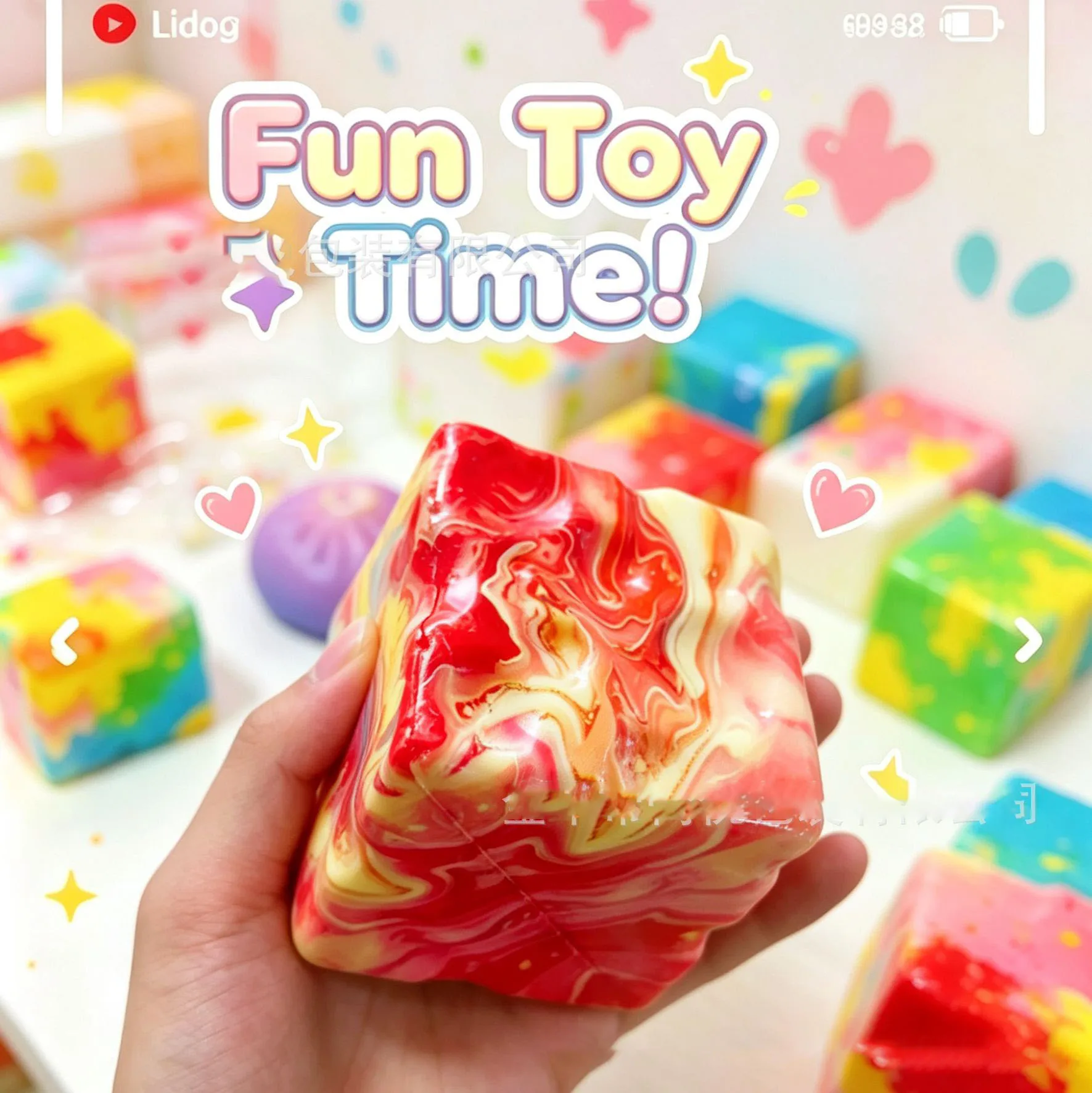 

1pcs 6cm Cheese Cube Squishy Toy Marble Pattern Super Soft Slow Rebound Stress Relief Fidget Toy