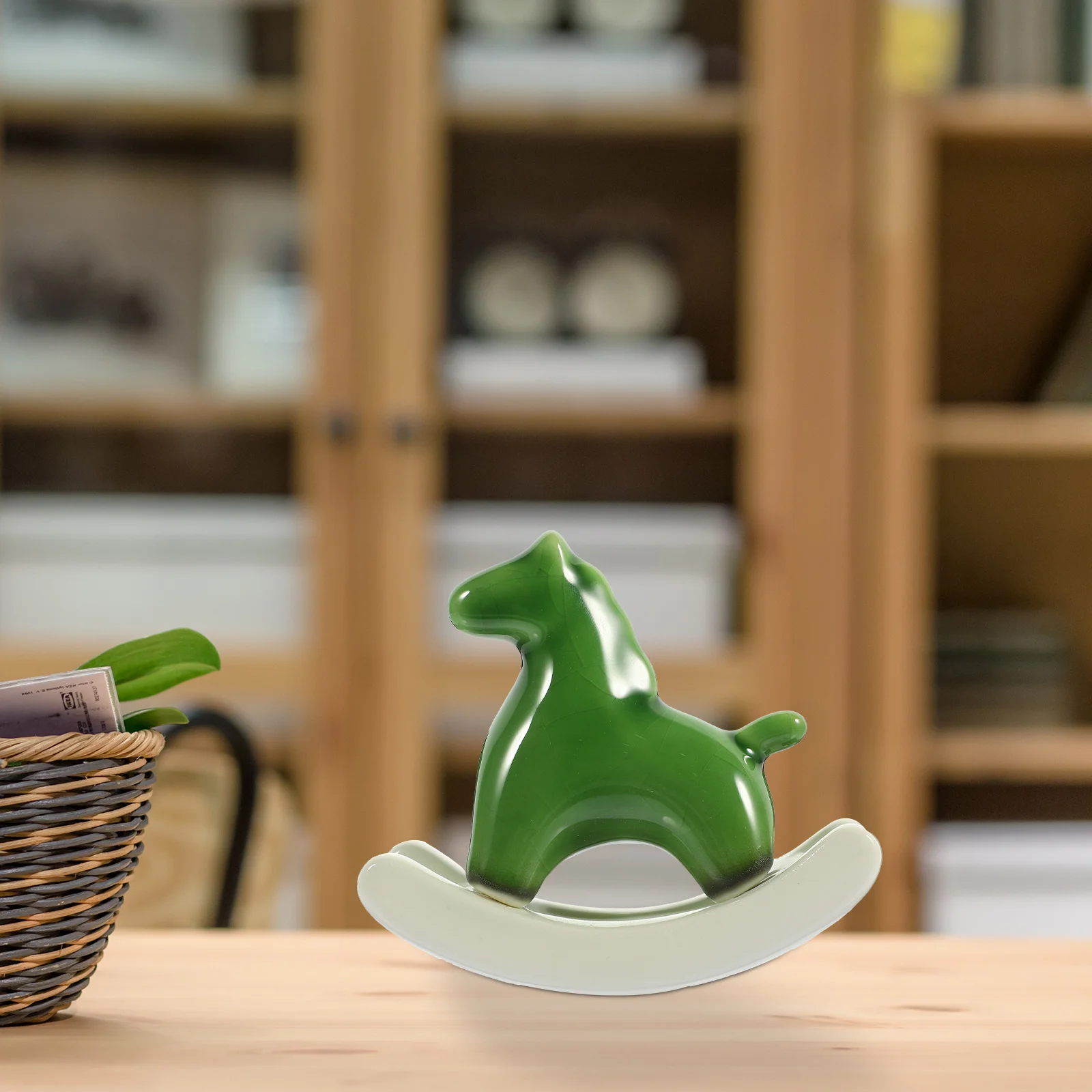 

Colorful Mini Rocking Pet Ceramic Desktop Decor for Home Office Living Room Coffee Shop Tabletop Animal Ornament