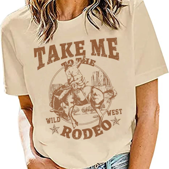 Kovboy Rodeo grafik Tees kad nlar Vintage ulke muzik Tshirt Cowgirl sevimli komik bat t shirt k yafetler