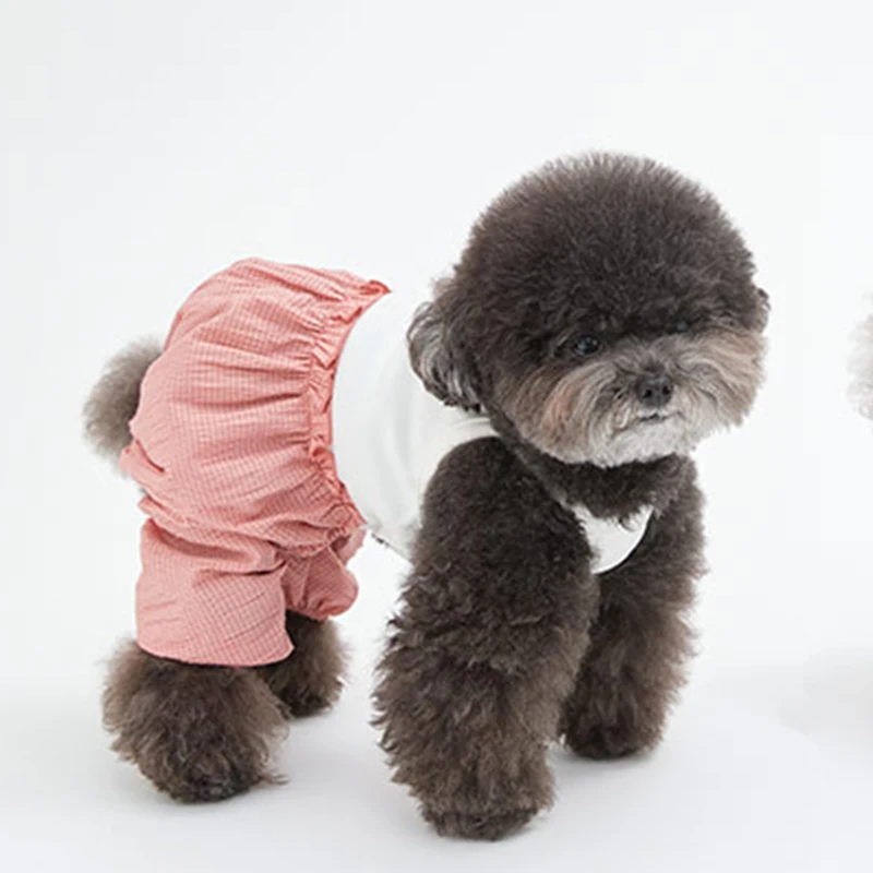 

Dog Clothes Sling White and Pink Onesie Summer Outdoor Outfits Dog Jumpsuit for Small Dog Birthday Chihuahua Poodle Clothes