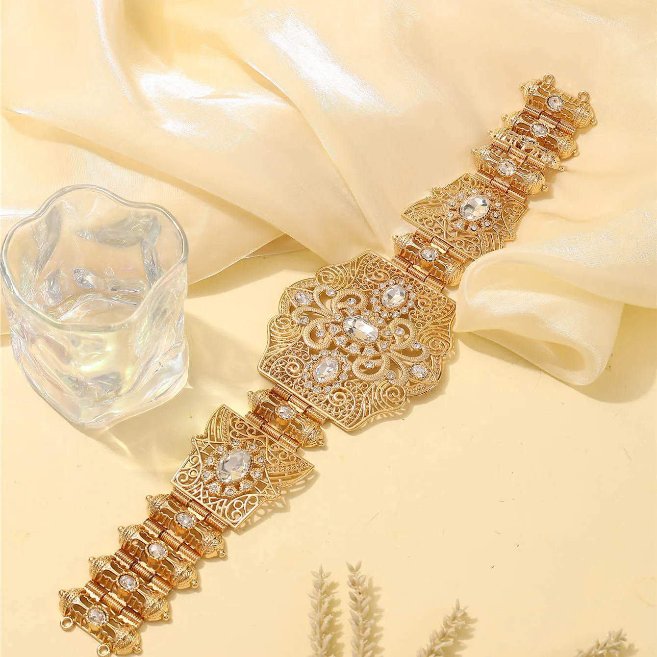 

DIY Handmade Alloy Belt Luxury Vintage Style Middle Eastern Ladies' Robe Accessory Bridal Wedding Party Belt, Ladies' Festival G
