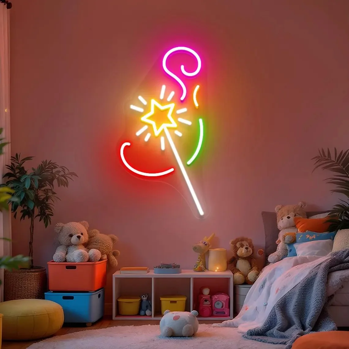 

Волшебная палочка Неоновая вывеска Волшебная комната Настенный декор Детская фэнтезийная вывеска Неоновая вывеска Принцесса Палочка Настенный светильник Пользовательская неоновая вывеска для девочек