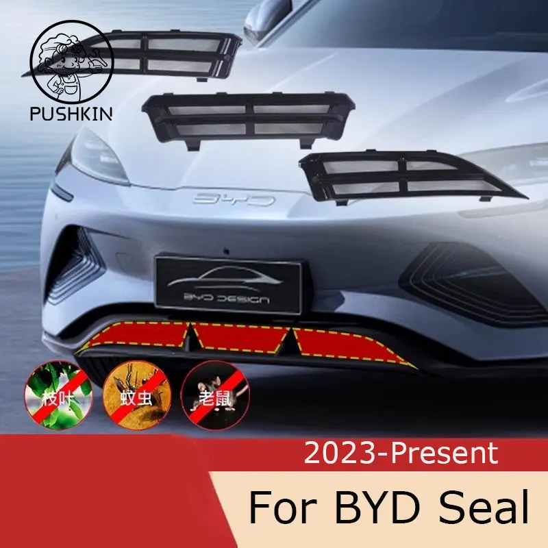 For BYD Seal EV 2023 2024 Car Accessories Front Grille Insert Net Anti-insect Dust Garbage Proof Inner Cover Net