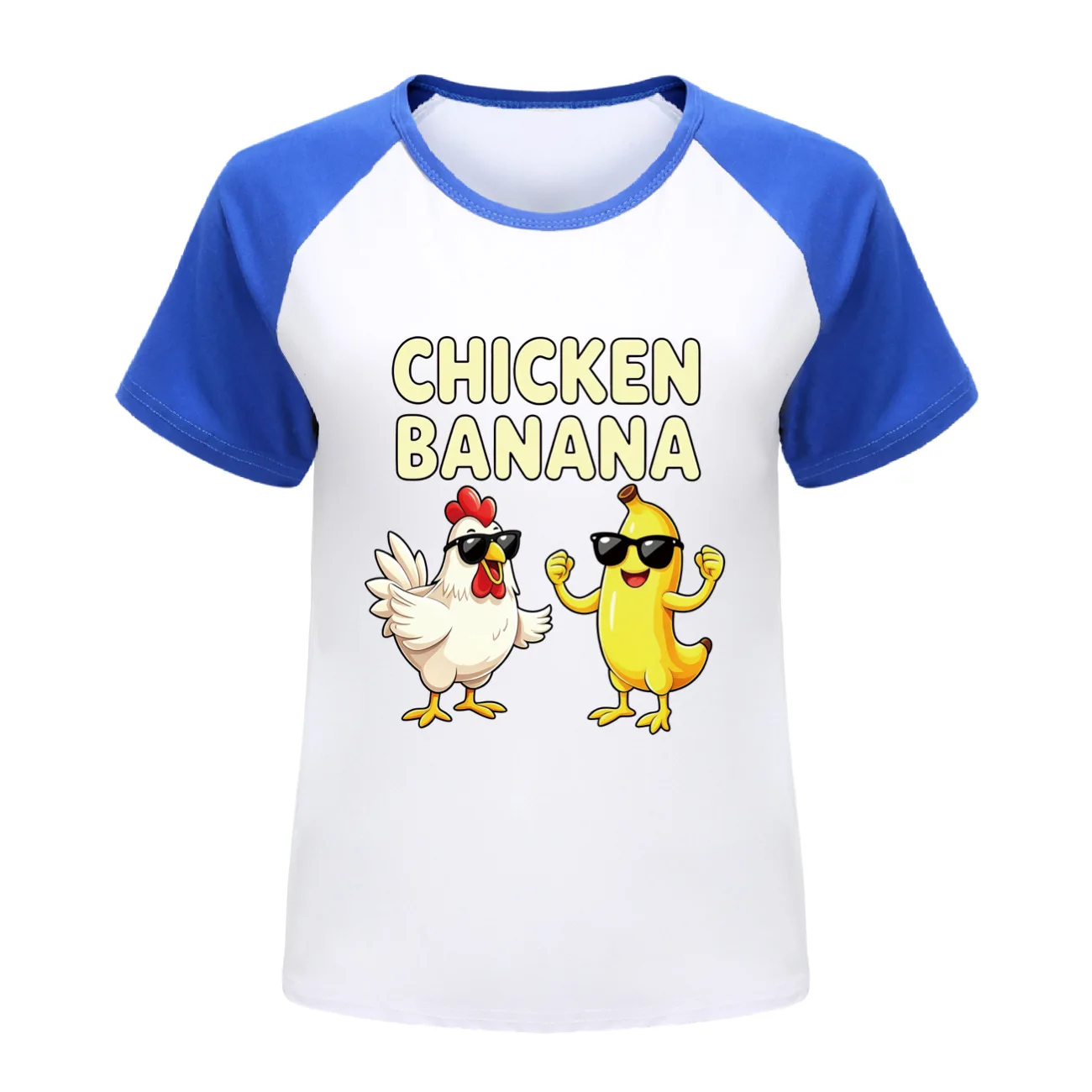 Cartoon Chicken Banana Meme Costume Kids 2026 Summer Clothes Unisex Boys All-season Short Sleeve Tops Girls Loose Casual T-shirt