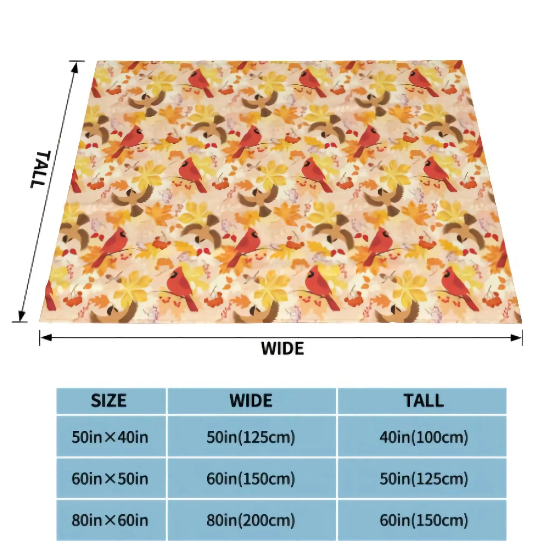 Cute Birds And Leaves Throw Blanket for men&women Kids Super Soft Warm Lightweight Fleece Blankets Plush Blankets Room Decor