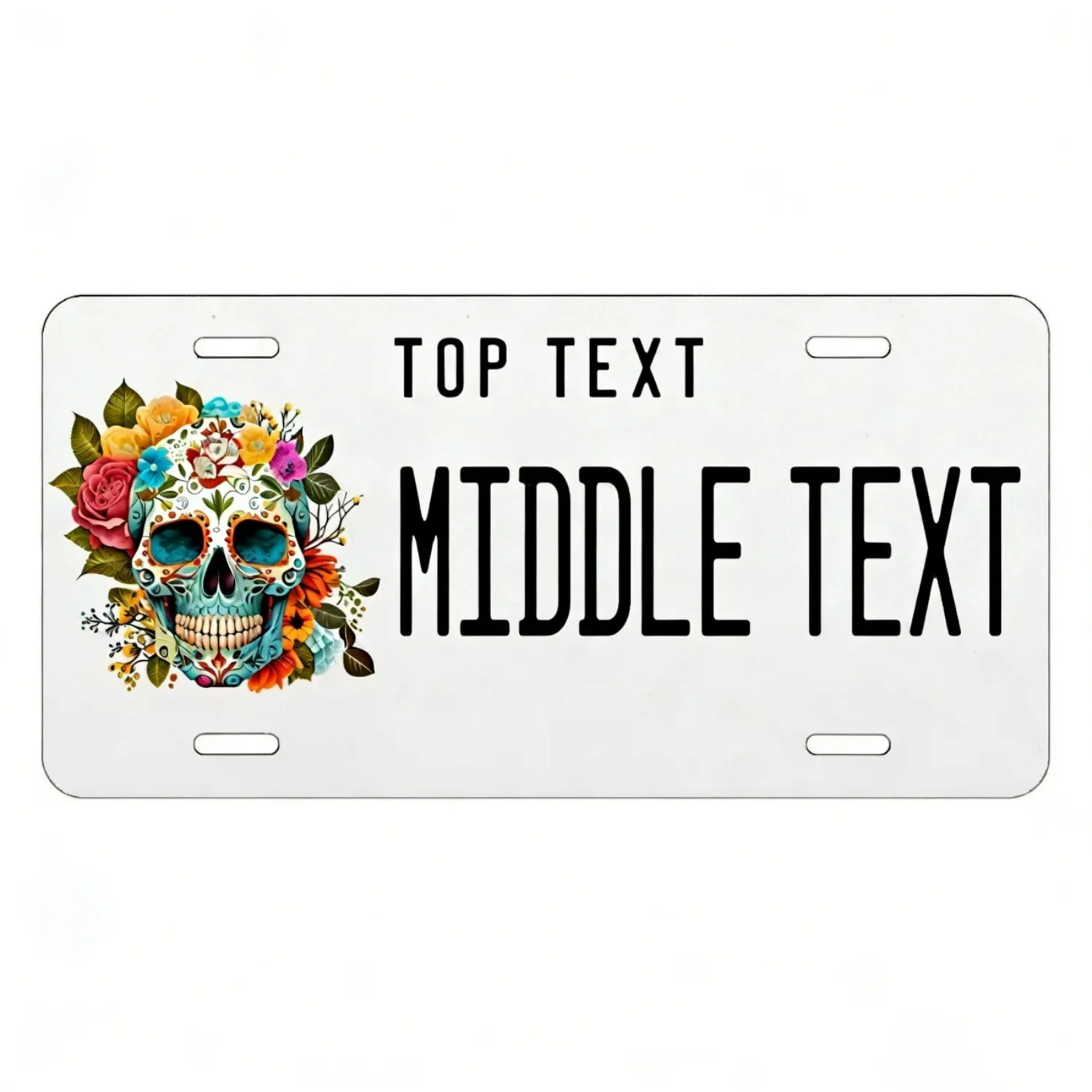 Halloween Sugar Skull Custom Personalized Metal Sign Wall Art Decor Vintage Plaque Waterproof Dustproof Home Decoration
