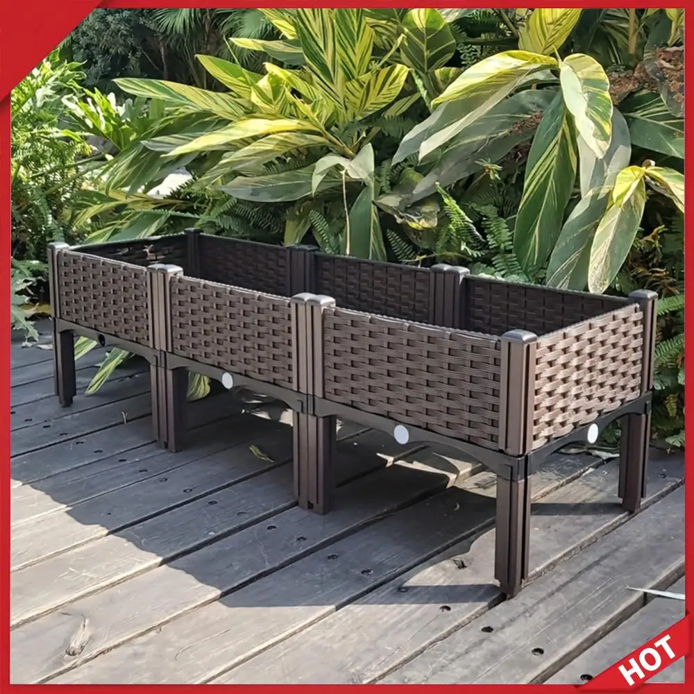 Plastic Raised Garden Bed with Legs Raised Planter Box Elevated Planting Container for Gardening Vegetables Fruits Flowers Herbs