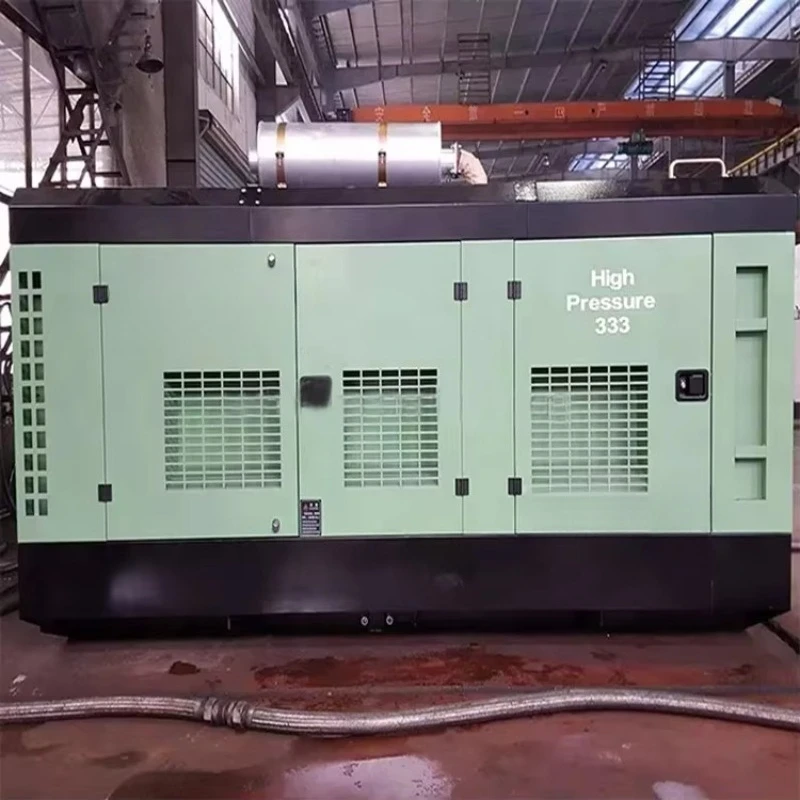 Stationary Diesel Lubricated Air Cooled 185 CFM Screw Air Compressor For Construction And Mining