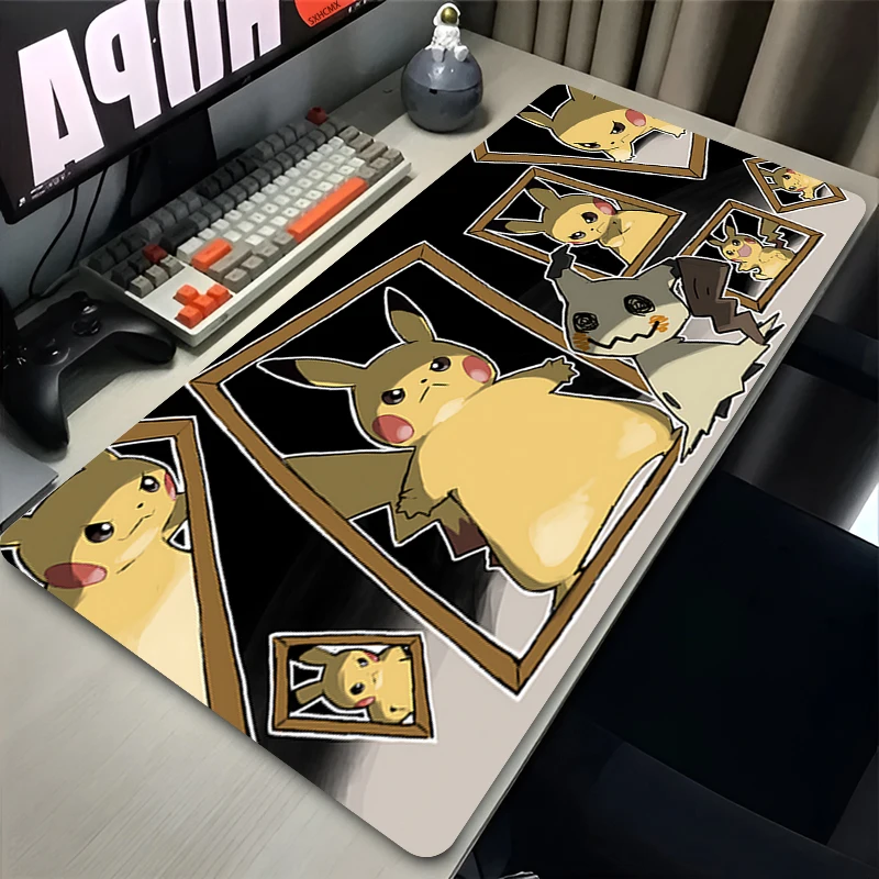 

Gamer Mouse Pad Large XXL P-Pokemon Mimikyu Keyboard Mouse Mat Anime Gaming Pc Accessories Laptop Desktop Rubber Mousepad