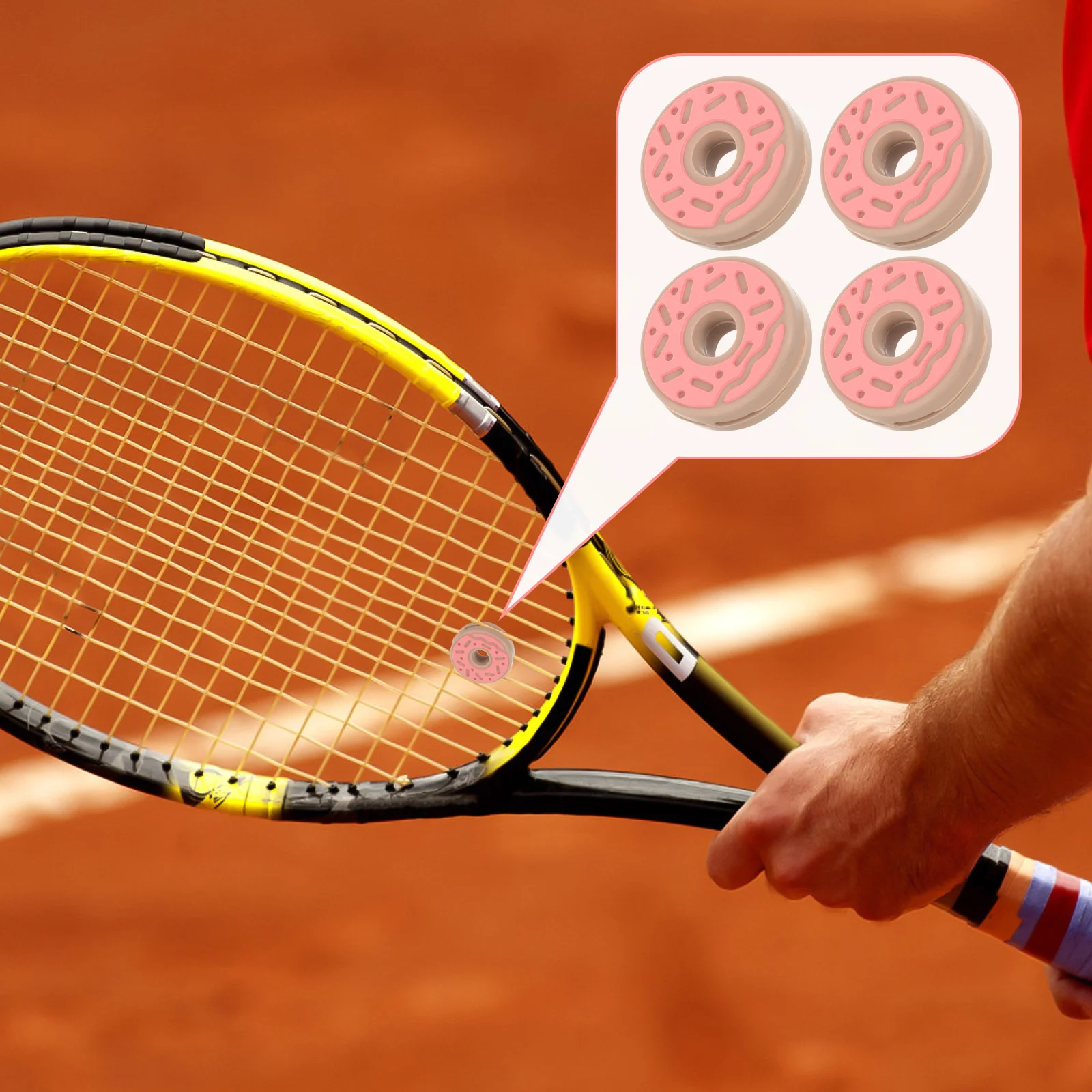 

4 Pcs Tennis Racket Shock Absorber Dampener Cookie Small Racquet Vibration Silica Gel Silicone Damper