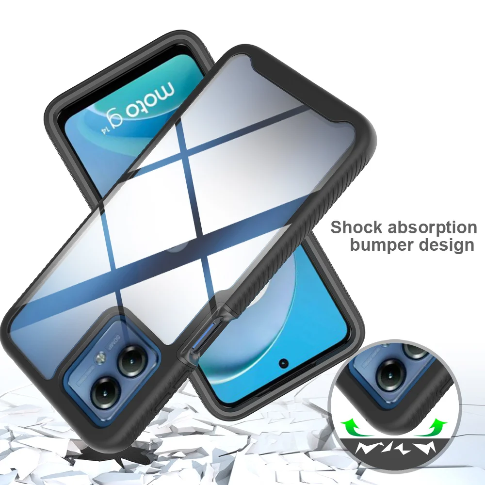 For Motorola Moto G14 G53 G23 G13 G82 G62 G52 G42 G32 G22 E20 E13 G60S G31 51 71 50  Case Hard HD Transparent Protect Back Cover