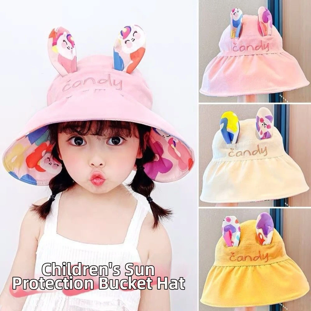 New Double-sided Children Sun Hat Empty Top Adjustable Size Sunscreen Cap UV Protection Wide Brim Sun Shade Cap Travel Use