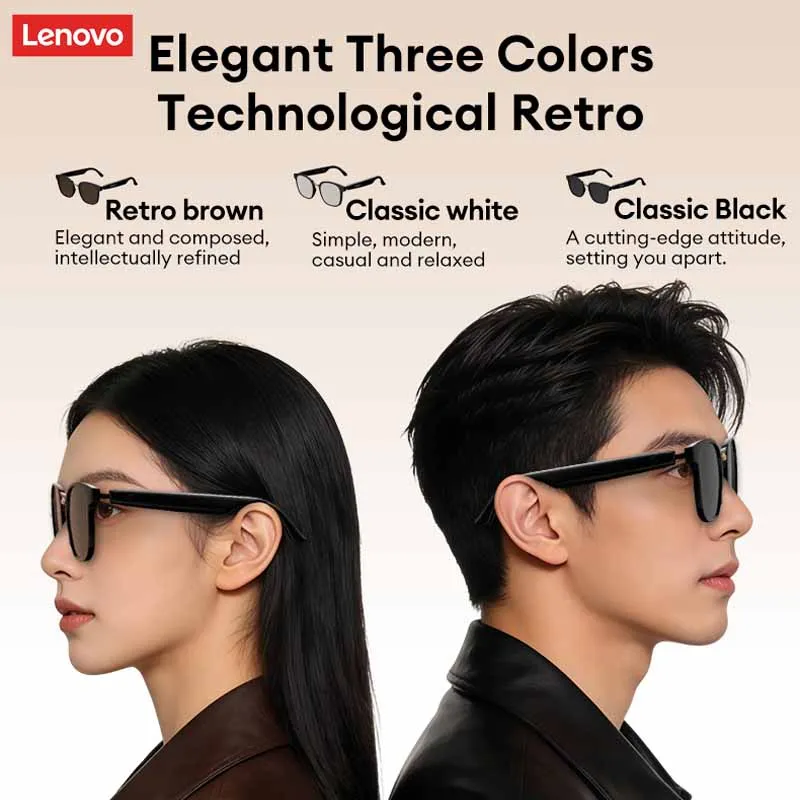 

Умные беспроводные очки Lenovo AI с Bluetooth 6.0, фотохромными линзами, функцией прослушивания музыки и звонков, наушники для занятий спортом на открытом воздухе GS106