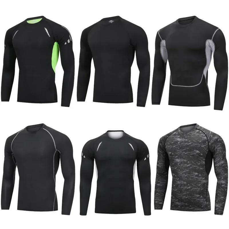 

Autumn and Winter Long sleeved PRO tight fitting training suit, sports fitness running suit, sweat wicking quick drying T-shirt