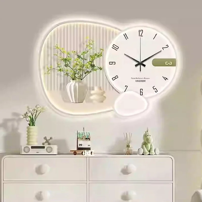 Modern Simple Green Wall Clock Quality Aesthetics Charm Home Art Wall Clock Luxury Girl Orologio Da Parete Room Decoration