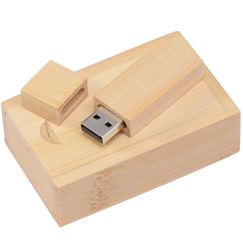 JASTER USB Flash Drive 128GB Wooden Box Pen Drive 64GB Memory Stick Storage Device Creative Business Gift Pendrive 32GB 16GB 8GB