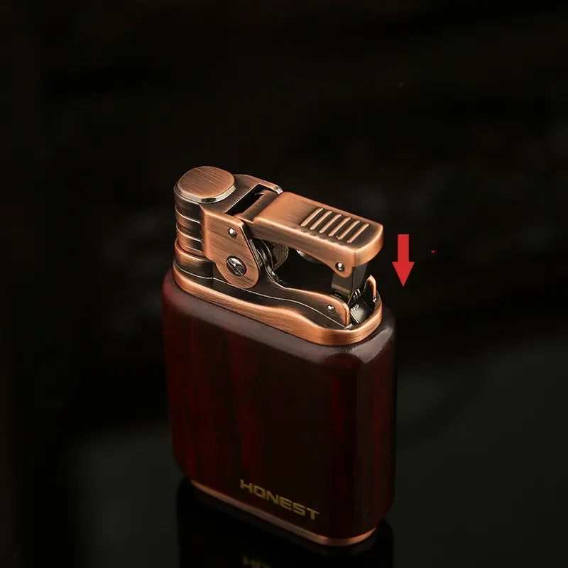 New HONEST Sandwood Kerosene Windproof Lighter Old Vintage Knot Kerosene Lighter Smoking Accessories Men\'s Gift Tool