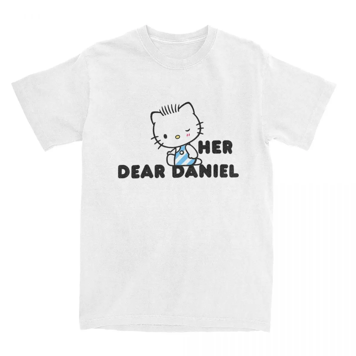 Hello Kitty Dear Daniel Couples T-Shirt Stylish Men Women Vintage Cotton Tee Shirt Round Neck Daily Casual Short Sleeve T Shirt