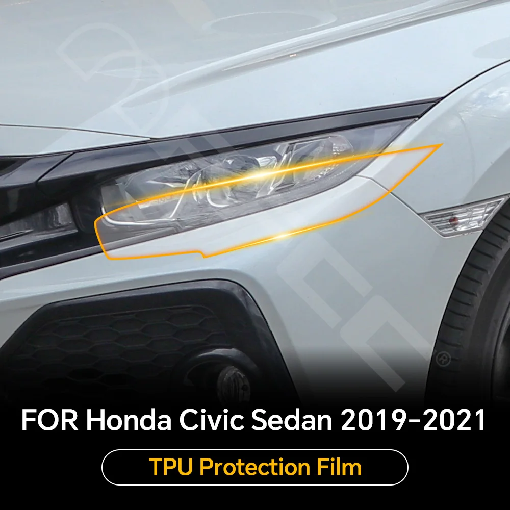 

Headlight Rearview TPU Anti-scratch Protection Film For Honda Civic Sedan 2019-2021 Pre-cut Clear PPF Resistant Invisible Cover