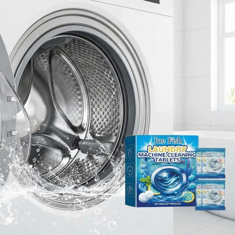 Washing Machine Cleaning Tablets Set 12PCS Deeply Cleans and Deodorizes No Residue for All Washing Machine Types