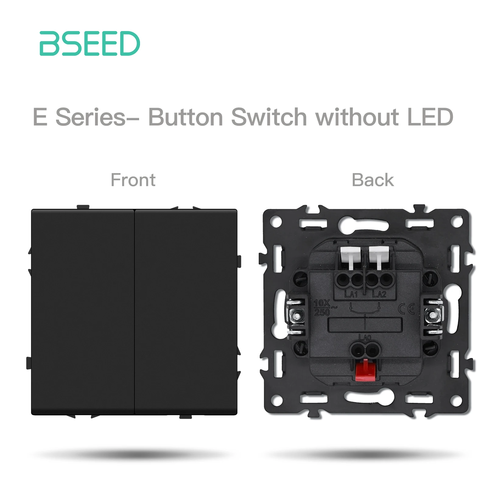 BSEED Tastenschaltermodul USB Telefon Ladebuchse Teile Wandlichtschalter Schlüsseleinsatz Kunststoffrahmen Kombination E-Serie Schwarz 7