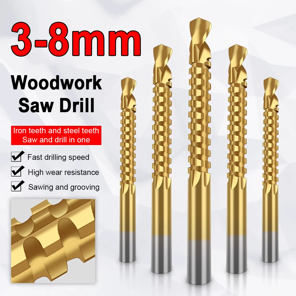 

HSS Woodwork Saw Drill Electric Drill Hole Opening Tool Set Hole Drilling Bit Serrated Drill Board Hole Expand And Groove Pull
